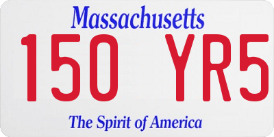 MA license plate 150YR5