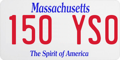 MA license plate 150YS0