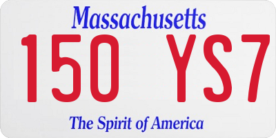 MA license plate 150YS7