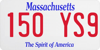 MA license plate 150YS9