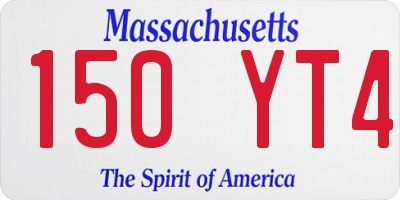 MA license plate 150YT4