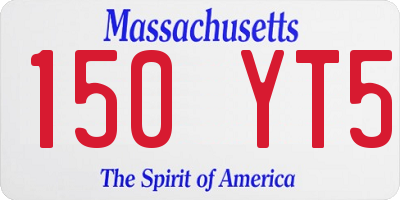 MA license plate 150YT5