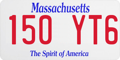 MA license plate 150YT6