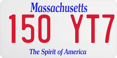 MA license plate 150YT7