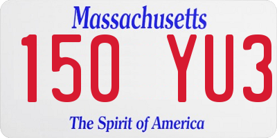 MA license plate 150YU3