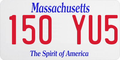 MA license plate 150YU5