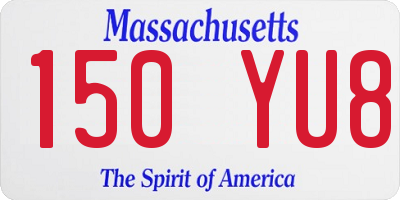 MA license plate 150YU8