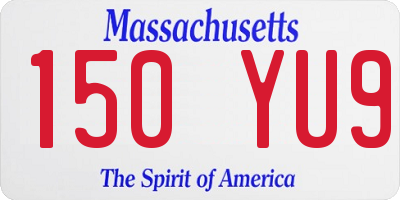 MA license plate 150YU9