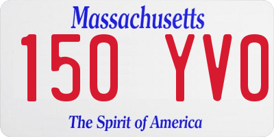 MA license plate 150YV0