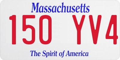 MA license plate 150YV4