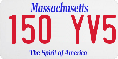 MA license plate 150YV5