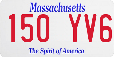 MA license plate 150YV6