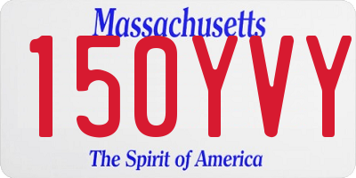 MA license plate 150YVY