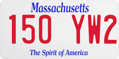 MA license plate 150YW2