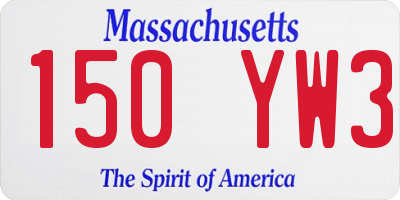 MA license plate 150YW3