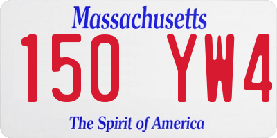 MA license plate 150YW4