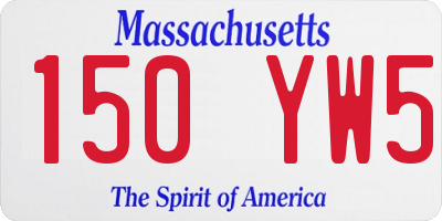 MA license plate 150YW5