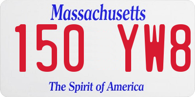 MA license plate 150YW8