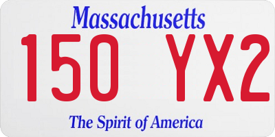 MA license plate 150YX2