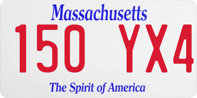 MA license plate 150YX4