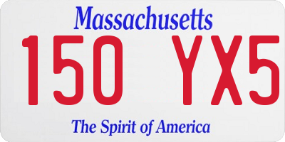 MA license plate 150YX5