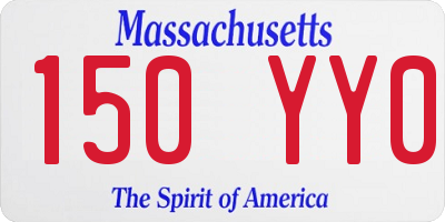 MA license plate 150YY0