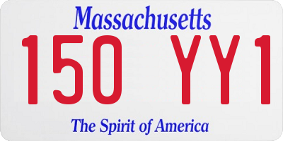 MA license plate 150YY1