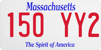 MA license plate 150YY2