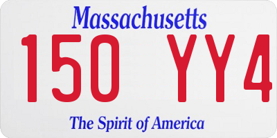 MA license plate 150YY4