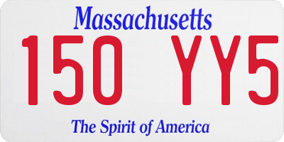 MA license plate 150YY5