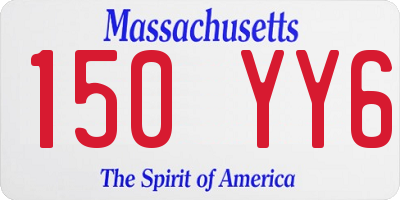 MA license plate 150YY6