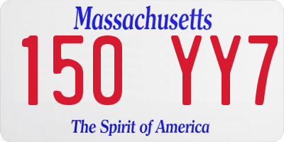 MA license plate 150YY7