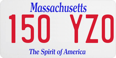 MA license plate 150YZ0