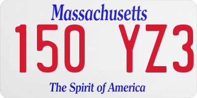MA license plate 150YZ3
