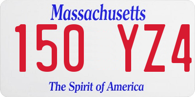 MA license plate 150YZ4