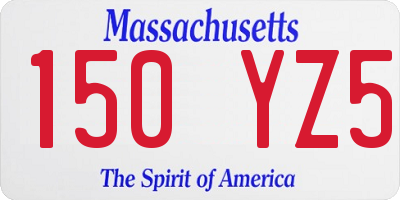 MA license plate 150YZ5