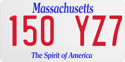 MA license plate 150YZ7