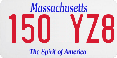 MA license plate 150YZ8