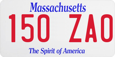 MA license plate 150ZA0