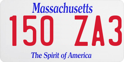 MA license plate 150ZA3
