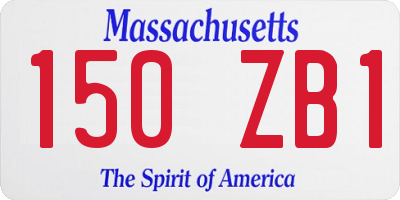 MA license plate 150ZB1