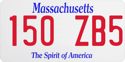 MA license plate 150ZB5