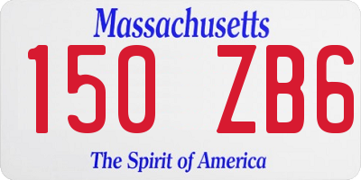 MA license plate 150ZB6