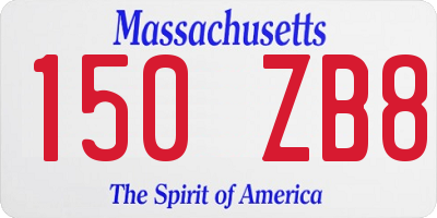 MA license plate 150ZB8