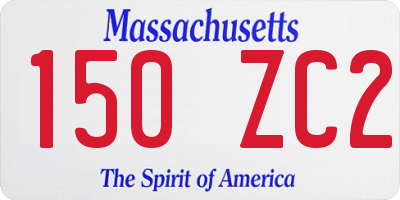 MA license plate 150ZC2