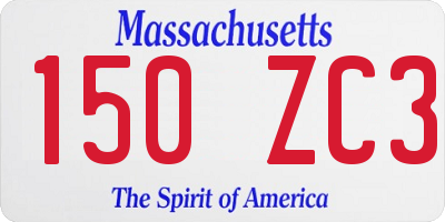 MA license plate 150ZC3