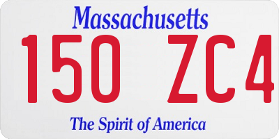 MA license plate 150ZC4