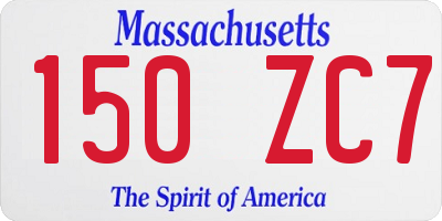 MA license plate 150ZC7
