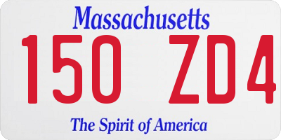 MA license plate 150ZD4