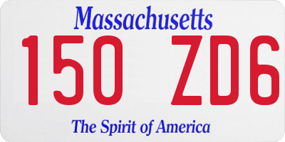 MA license plate 150ZD6
